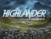 A promotional image for the Highlander slot at Genesis casino.
