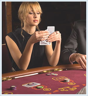 Poker table in a casino