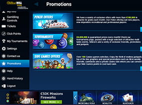 Online poker promotions at William Hill