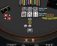 Example of a Three Card casino poker game