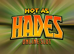 Hot as Hades online slot logo.