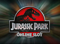 The logo of Jurassic Park slot from Microgaming.