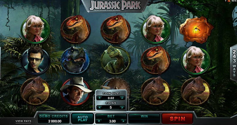 The Jurassic Park slot from Microgaming.